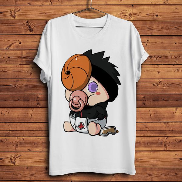 

funny cute baby style uchiha obito and tobi anime t shirt men summer new white casual tshirt streetwear manga tee