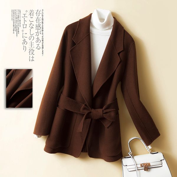 

2020 spring wool coat women female jacket double-sided coats and jackets korean coat outwear abrigo mujer mrt932 yy410, Black