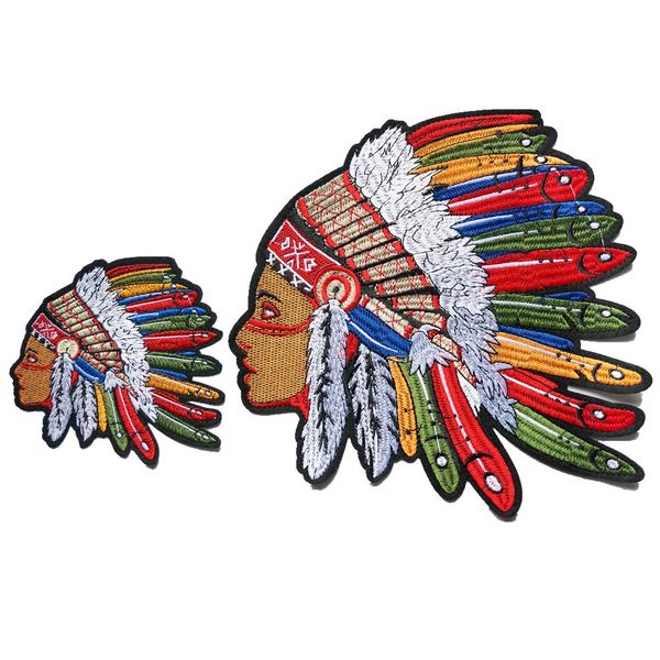 2 tamanhos mulher indiana arco-íris cisher ferro em patches bordados crachás totem para roupas diy apliques decoração artesanal