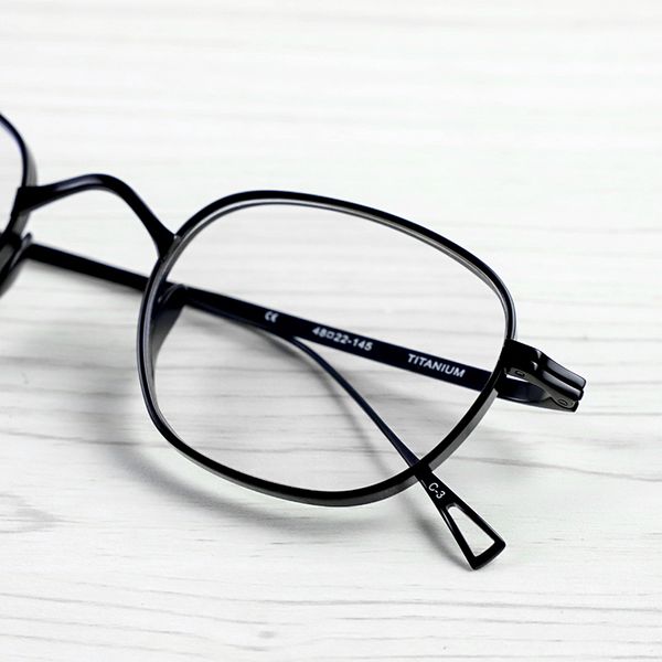 

vintage men pure titanium очки кадров площади женщины предписание близорукость оптические очки кадров малый box очки, Black