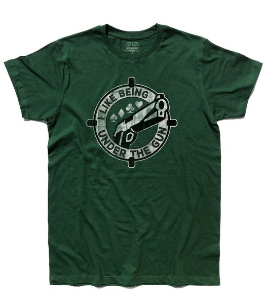 

t shirt i like being under the gun poker texas holdem pistola utg