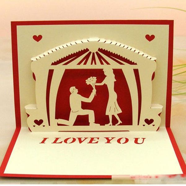 

i love you romantic couple pop up greeting cards valentine s day wedding party invitations cards