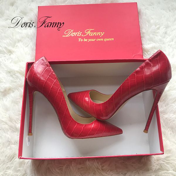 

casual designer lady fashion women shoes rose scale skin printing high heel 12 cm pointed toe party stiletto heels pumps, Black