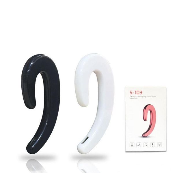 

new coming ear-hook headset wireless bluetooth earphone unilateral wireless headphones hd call no earplugs with mic with retail box