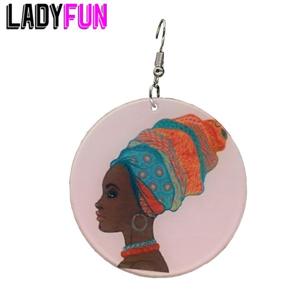 

dangle & chandelier large acrylic earrings afro africa earring charms 2 sided logo text picture, Silver