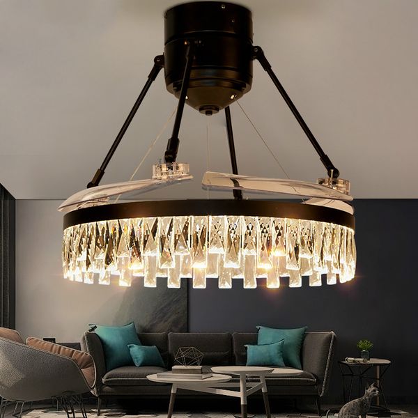 

led crystal ceiling fans modern invisible living room ceiling fan lights modern light luxury crystal fan lights