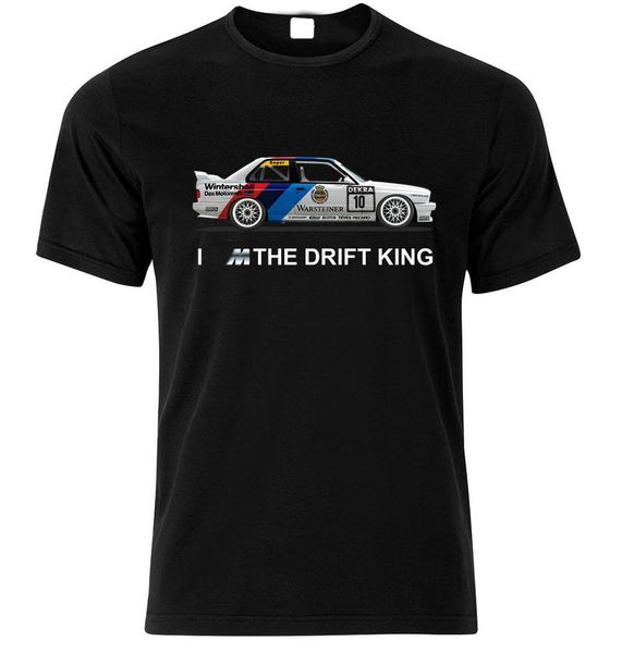 

2020 новый мужчины t-shirt лето o-образный вырез топы e30 i am дрейф king drift car fan t shirt tuning горячей продаж 100% хлопок футболки