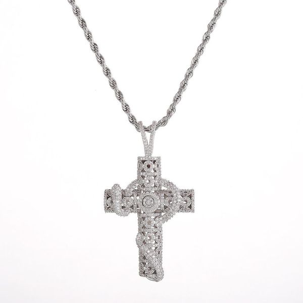 

Men's Hip Hop Copper Snake Interwine Cross Pendant Necklace 60cm Cool Men's Chain For Dance Show And Party