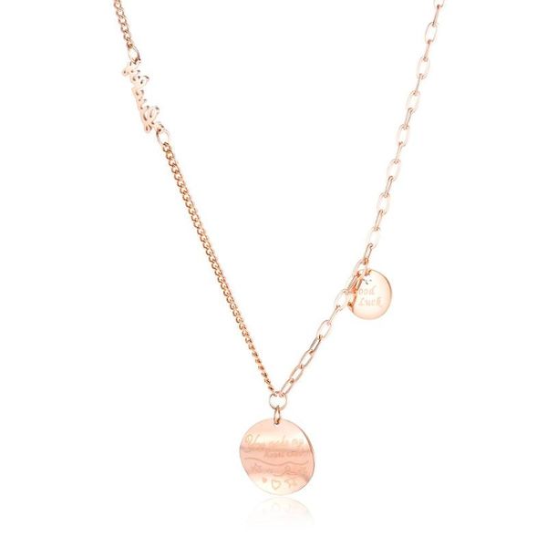 

showtime kpop necklace women long chain boho jewelry stainless steel necklace gold pendant letter jewellery choker, Silver