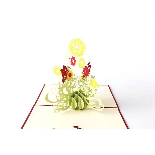 

handmade 3d pop up greeting cards thank you cards birthday card decorations sunflowers postcards