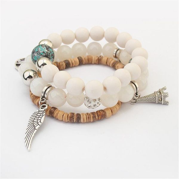 

shqiyayi beaded bracelets for women men acrylic stone beads charm bracelet bangles friendship gift vintage jewelry 122546, Golden;silver