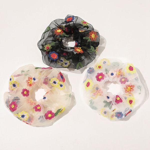 

полосы корея женщины упругие kawaii шнурка волос милые девушки сетки scrunchie хвостик прозрачный тюль головной убор аксессуары для волос