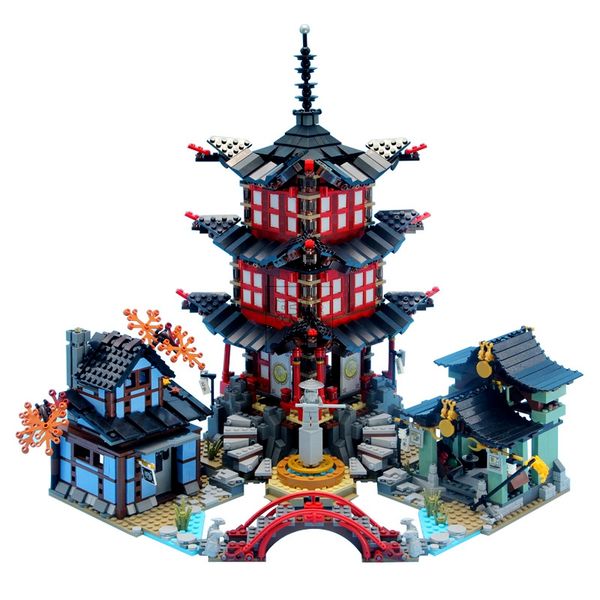 

06022 2028pcs ninja temple of airjitzu building blocks 70751 for boys and girls gifts 89009