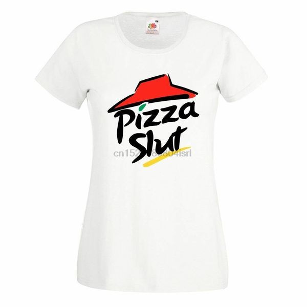 

ladies pizza slut t shirt girlfriend funny parody party hut birthday womens top