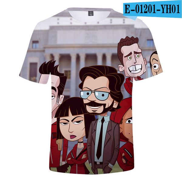 

la casa de papel money heist the house of paper 3d print shirts anime kawaii harajuku men clothing