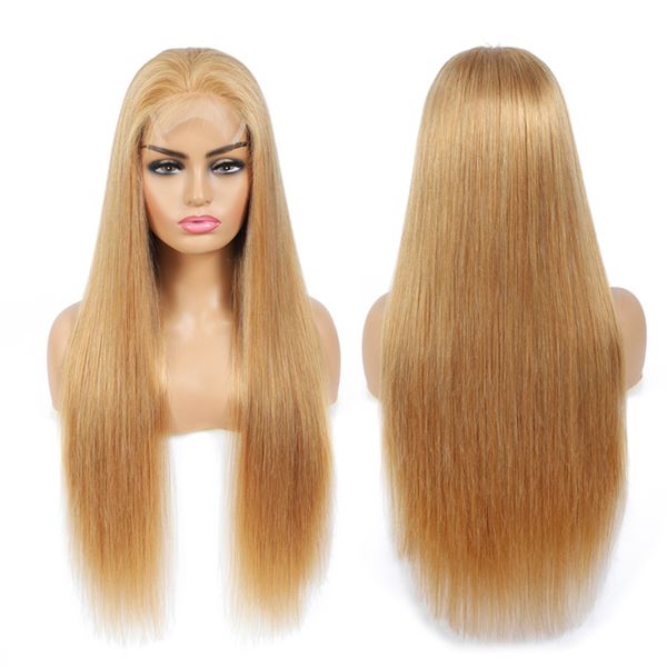 

honey blonde 4x4 кружево закрытие парик soku бразильского straight шнурок человеческих волос парик для чернокожих женщин 150% плотность non, Black;brown