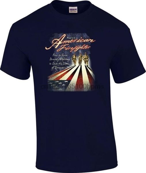 

proud to be an american firefighter us flag fireman t-shirt