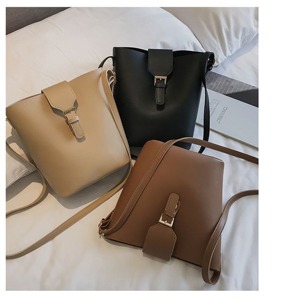 

fashion bucket composite bag messenger bag female 2020 girl's bags single shoulder small crossbody vintage hasp handbag