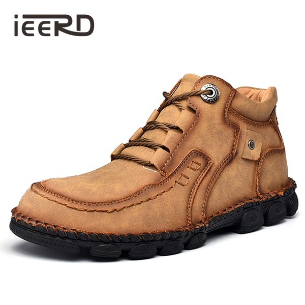 

boots large size fashion men winter leather snow super comfort shoes ankle, Black