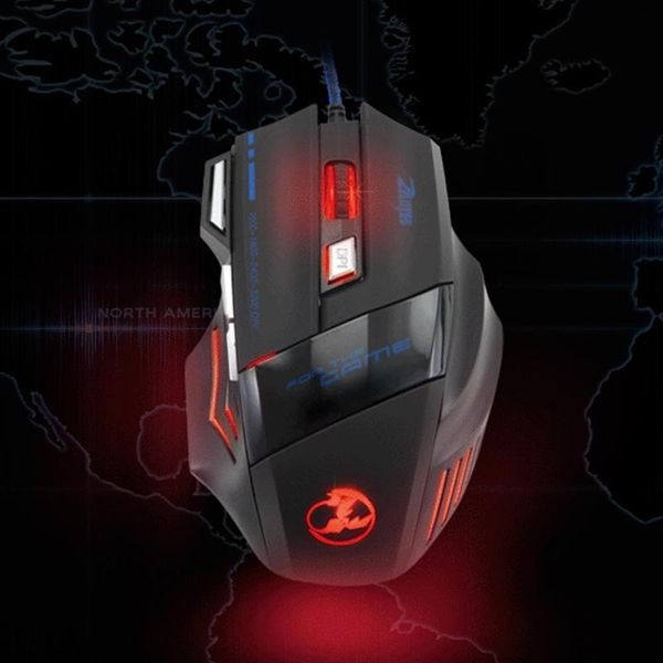 

зелот т-80 7 кнопки usb проводная мышь подсветка 5500dpi регулируемая эргономичная оптическая gaming mice