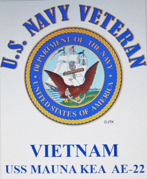 

vietnam uss mauna kea ae-22 navy veteran wemblem shirt