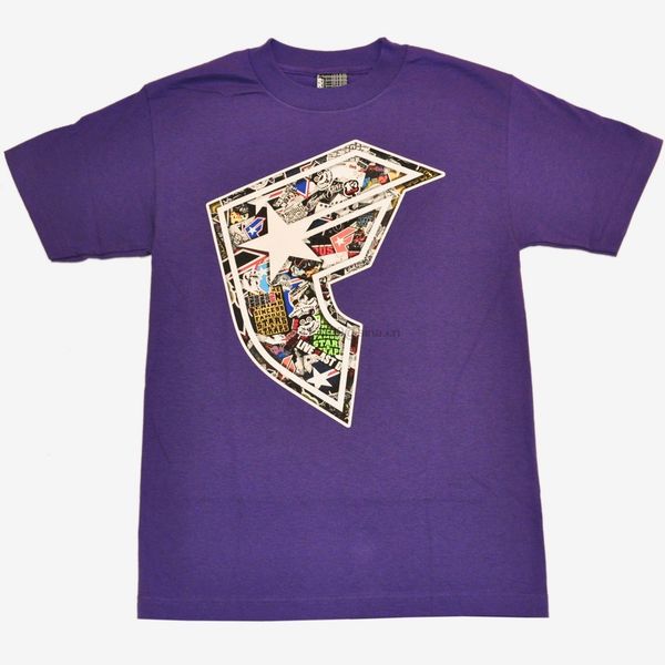 

famous stars straps sticker bomb t shirt purple (s) cool casual pride t shirt men new fashion tshirt free