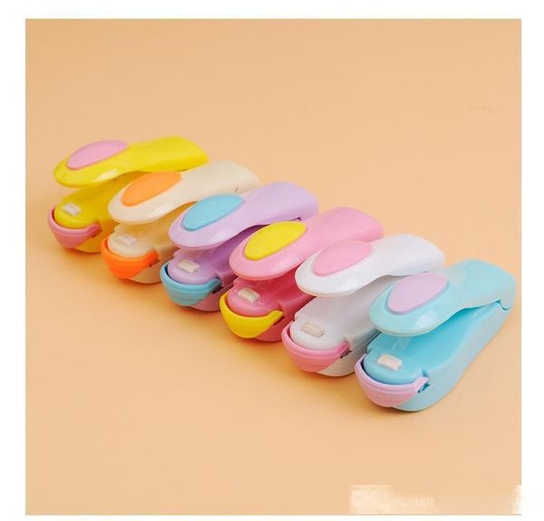 

6 colors mini bag heat sealer mini heat sealing machine impulse sealer seal packing plastic bag kit for food saver