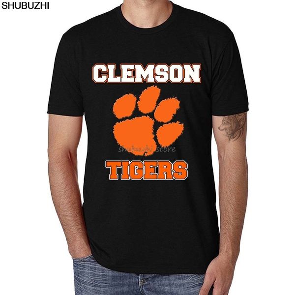 

solid color graphic tee fashion casual clemson tigers men's t shirt new shubuzhi funny men tees sbz1071