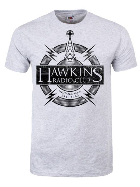 

hawkins radio club men's grey t-shirt 3d t shirt men plus size cotton tee print cotton tee
