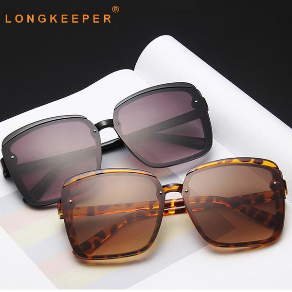 

2020 new oversized square sunglasses women trendy big frame sun galsses female designer eyewear uv400 oculos, White;black