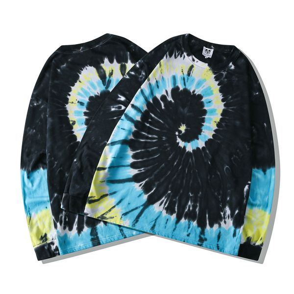 

2020 ins hip hop stars black tie dye hoodie skateboard pullover cotton sweatshirt men women hoodie