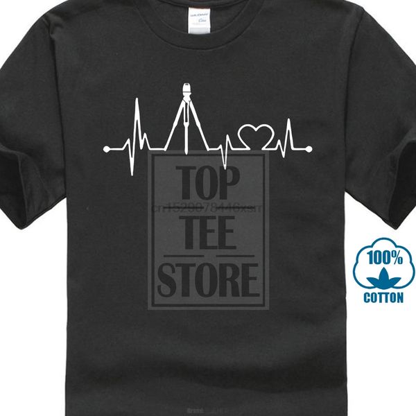 

surveyor heartbeat t shirt normal summer casual man t shirt good quality tee shirt cotton hight quality man