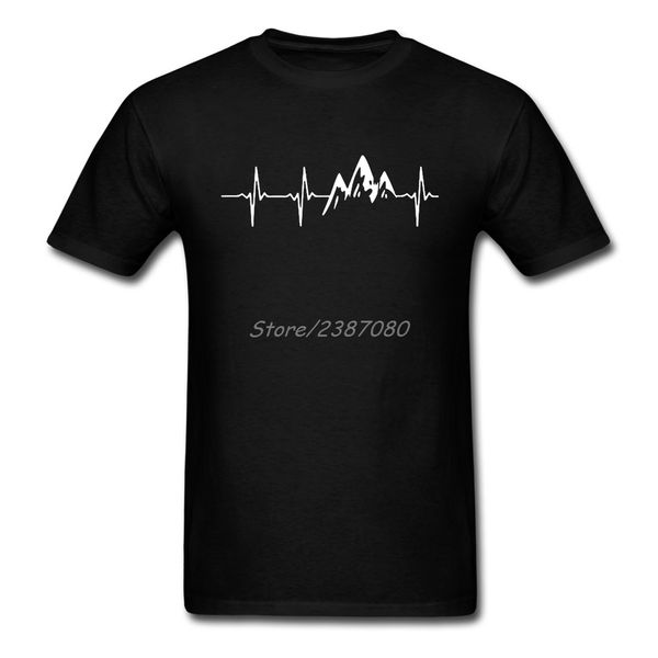 

mountain in my heartbeat t shirt cotton crewneck short sleeve custom twin peaks brand-clothing random plus size men t-shirt