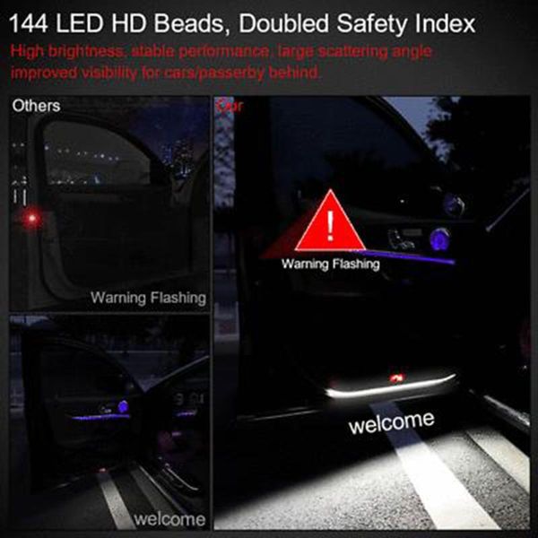 

safety car light 0.3cm thickness 2x car door open signal lamp light strip strobe