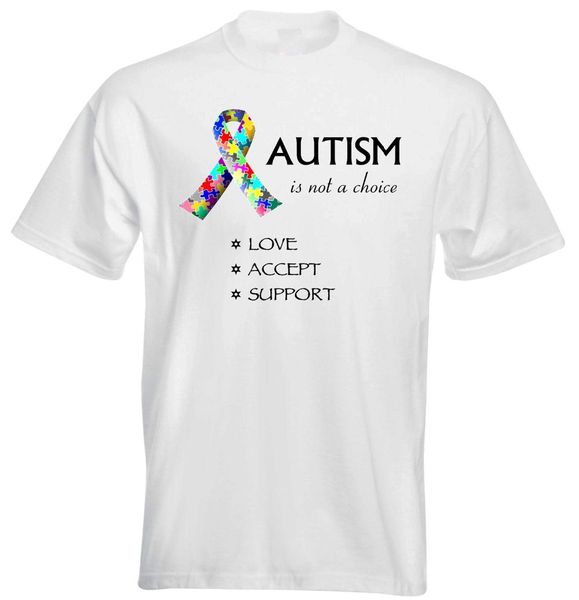 

autism is not a choice love accept support puzzles awarness charity fashion personality design shirts
