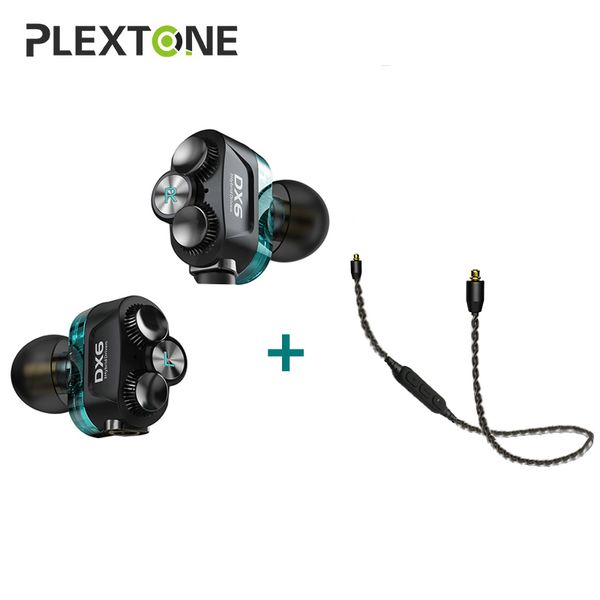 

plextone dx6 detach sport earphone combinable bluetooth 5.0 3.5mm hifi stereo bass headphone type c wired mmcx cable