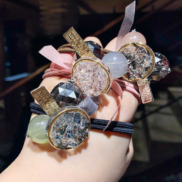 

hair clips & barrettes shuangr women girls shining crystal ball elastic bands sweet holder scrunchie headband fashion accessories, Golden;silver