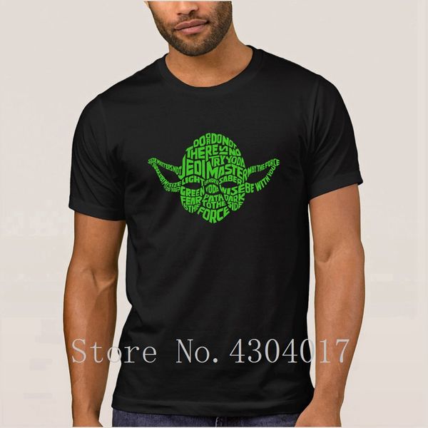 

cool yoda typography t shirt for men round neck custom fitness tshirt solid color homme plus size 3xl hilarious tee top