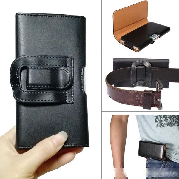 

pouch waist bag phone case magnetic snap closure universal mobile phone belt holster clip pu leather cover