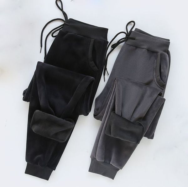 

winter warm female tai chi trousers pleuche sweatpants leisure yoga bloomers haroun pants, White;red