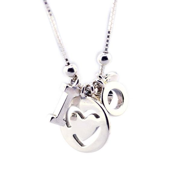 

chains i love you choker necklaces for women fashion 925 sterling silver jewelry statement chain