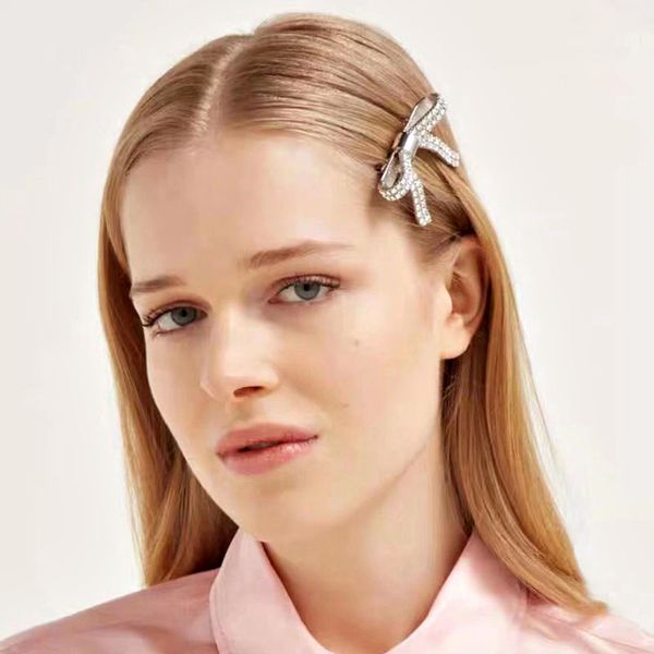 

luxury dainty bow modelling hair pins for women gorgeous graceful full drill rhinestone metal hairpin hair accessories, Golden;silver