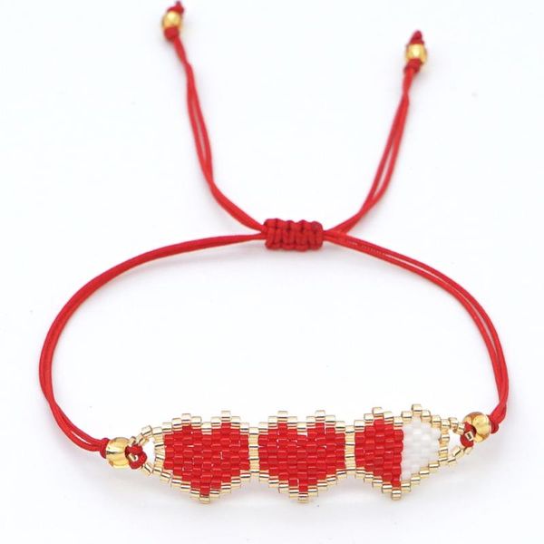 

charm bracelets go2boho miyuki bracelet for women friendship red thread heart 2021 bohemian handmade jewelry pulseras couples gift, Golden;silver