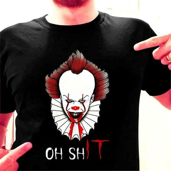 

pennywise it clown oh shlt halloween black t-shirt outdoor wear tee shirt