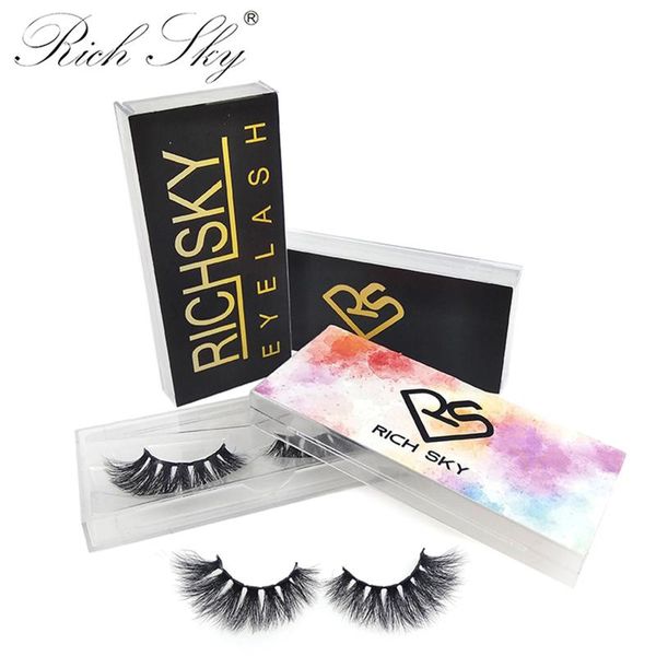 

false eyelashes wholesale qingdao rich sky hand made 3 d mink with packaging box