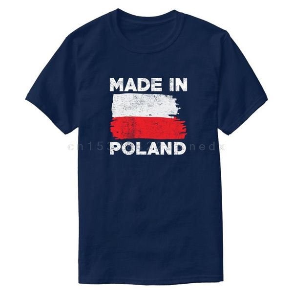 

print casual made in poland flag tshirt trend streetwear men's t shirt crew neck fitness size s-5xl hiphop