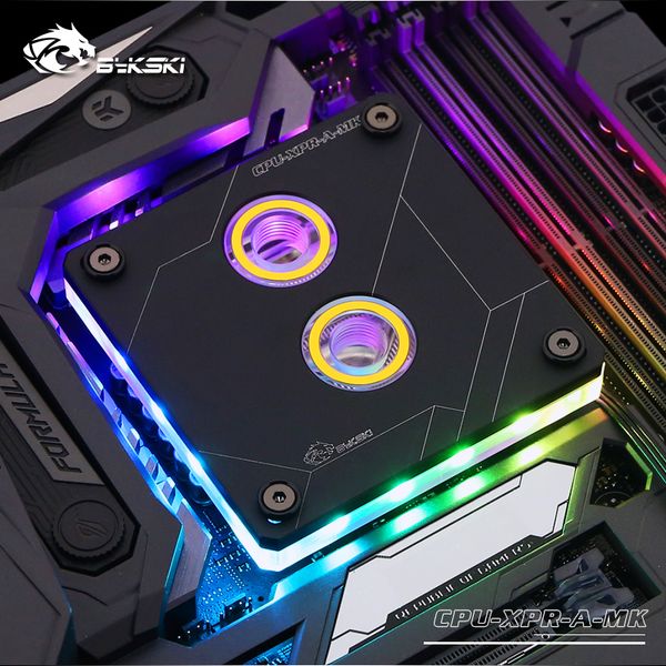 

fans & coolings bykski cpu water block use for intel lga1150 1151 1155 1156 2011 2066 x99 rgb light support 5v 3pin gnd header to motherboar
