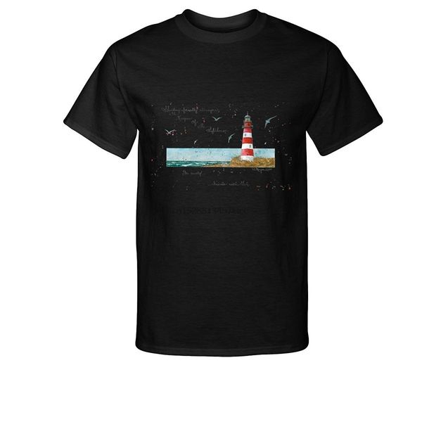 

fashion lighthouse red and white on beach t-shirt tee shirt