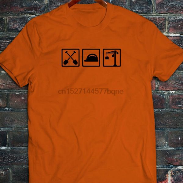 

конструкция работников tools shovel жесткий hat кран mens orange t-shirt