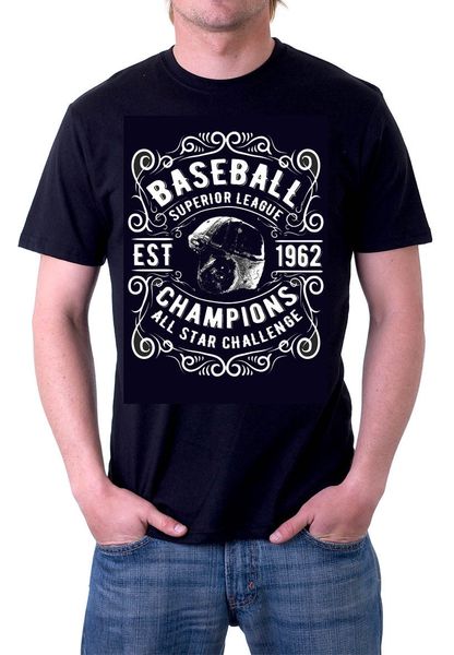 

new summer style printed cotton tees brand slim clothing baseballer champions all star mens t shirt blackcotton t shirt